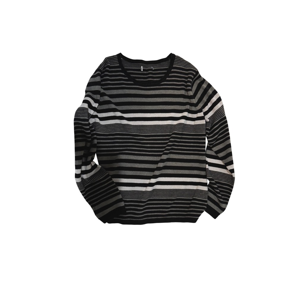 Striped‎ Crew Neck Sweater Womens Long Sleeve Knit Top Casual